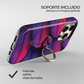 Soporte de anillo para celular Fucsia Pluma Real