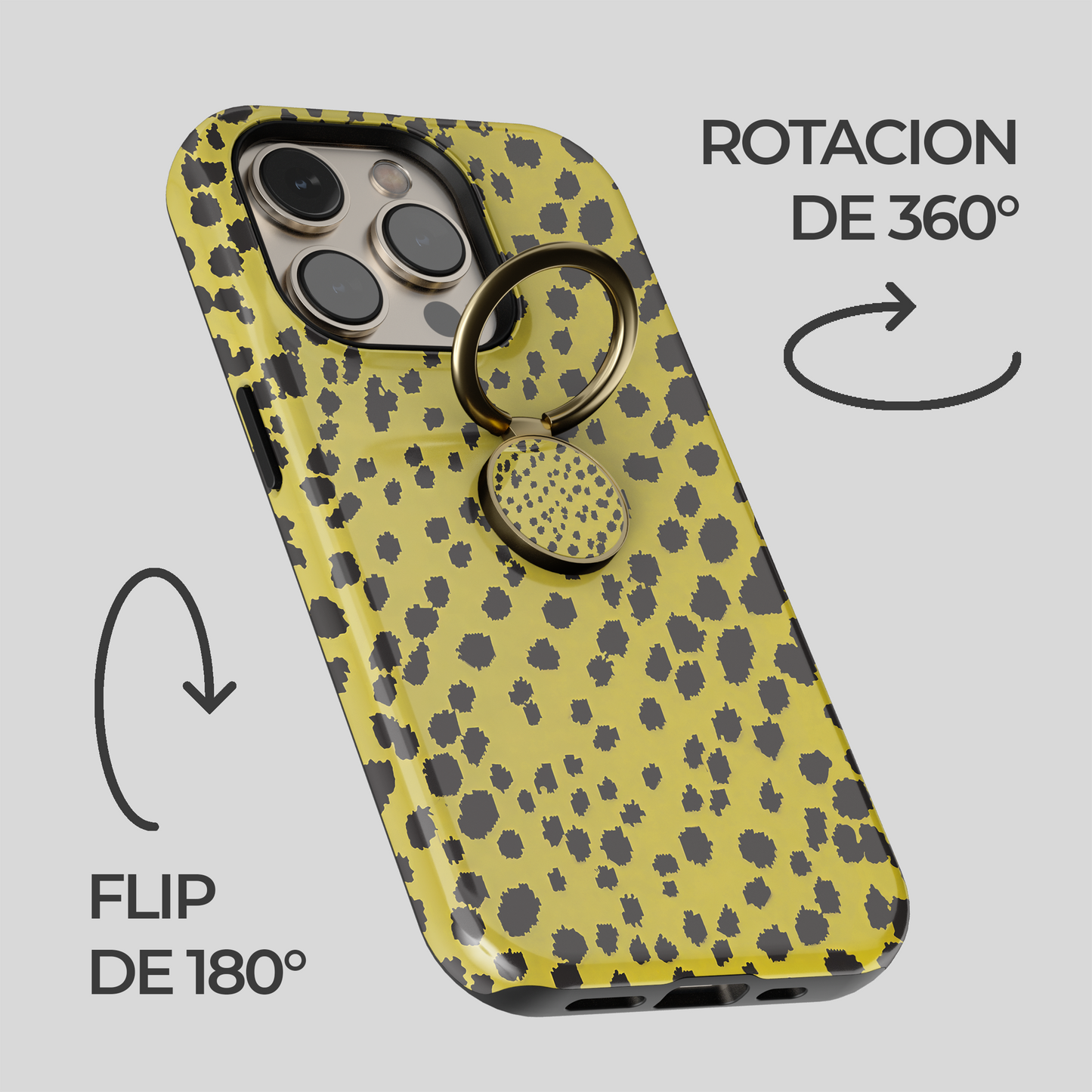 Soporte de anillo para celular Leopardo Solar