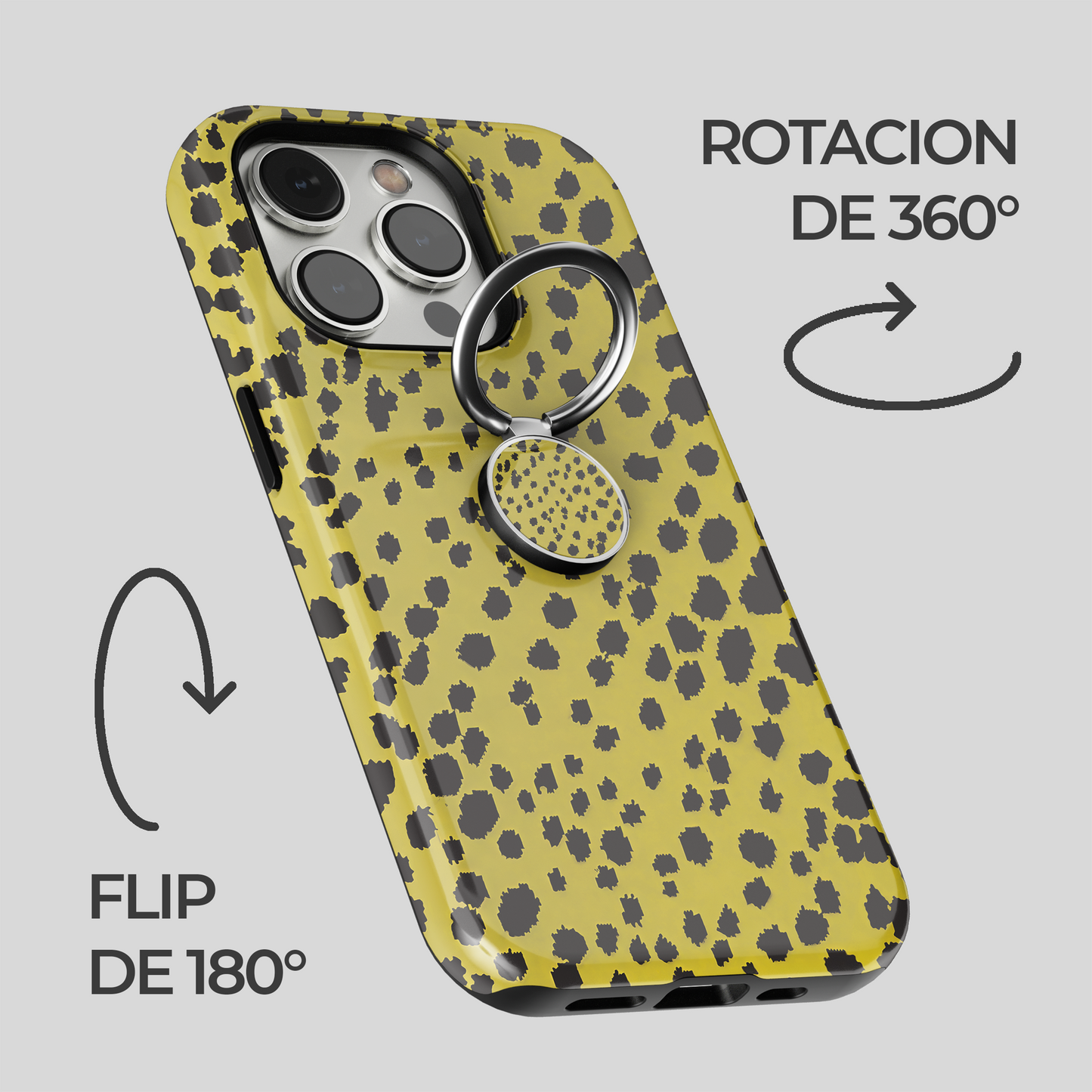 Soporte de anillo para celular Leopardo Solar