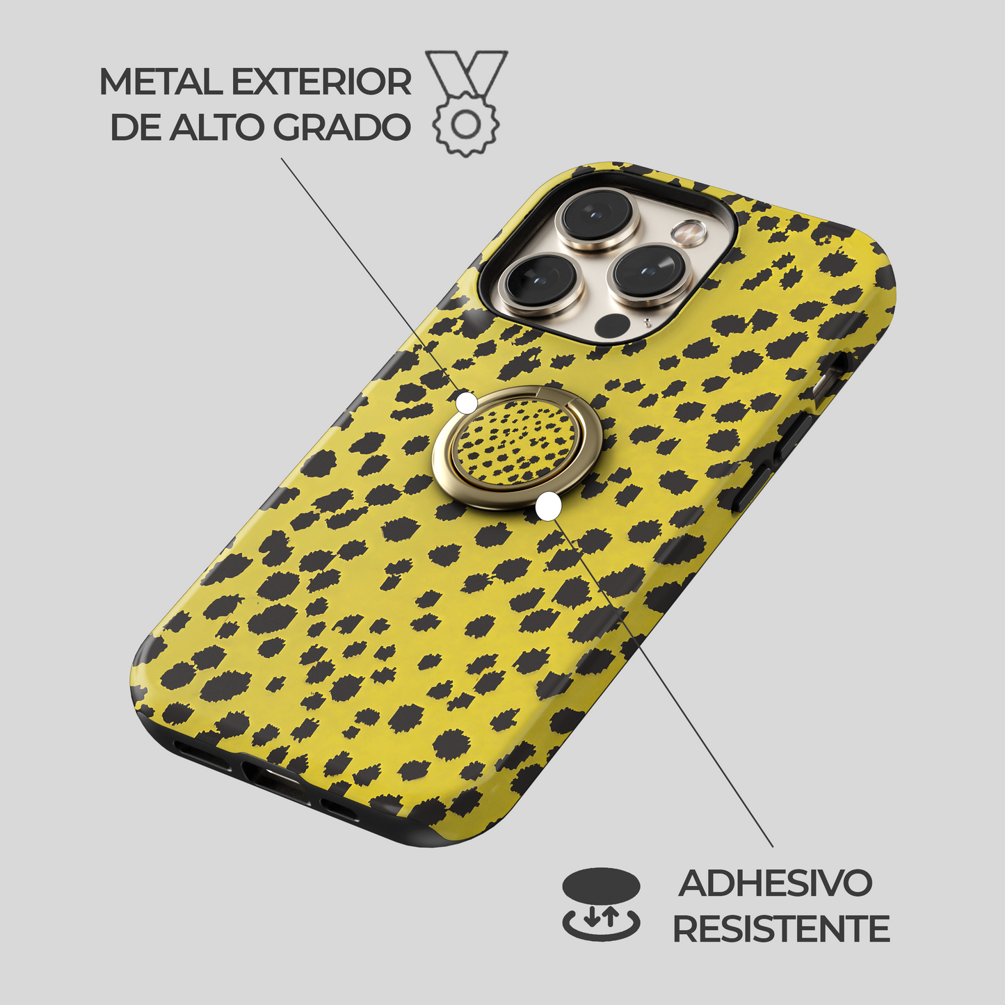 Soporte de anillo para celular Leopardo Solar