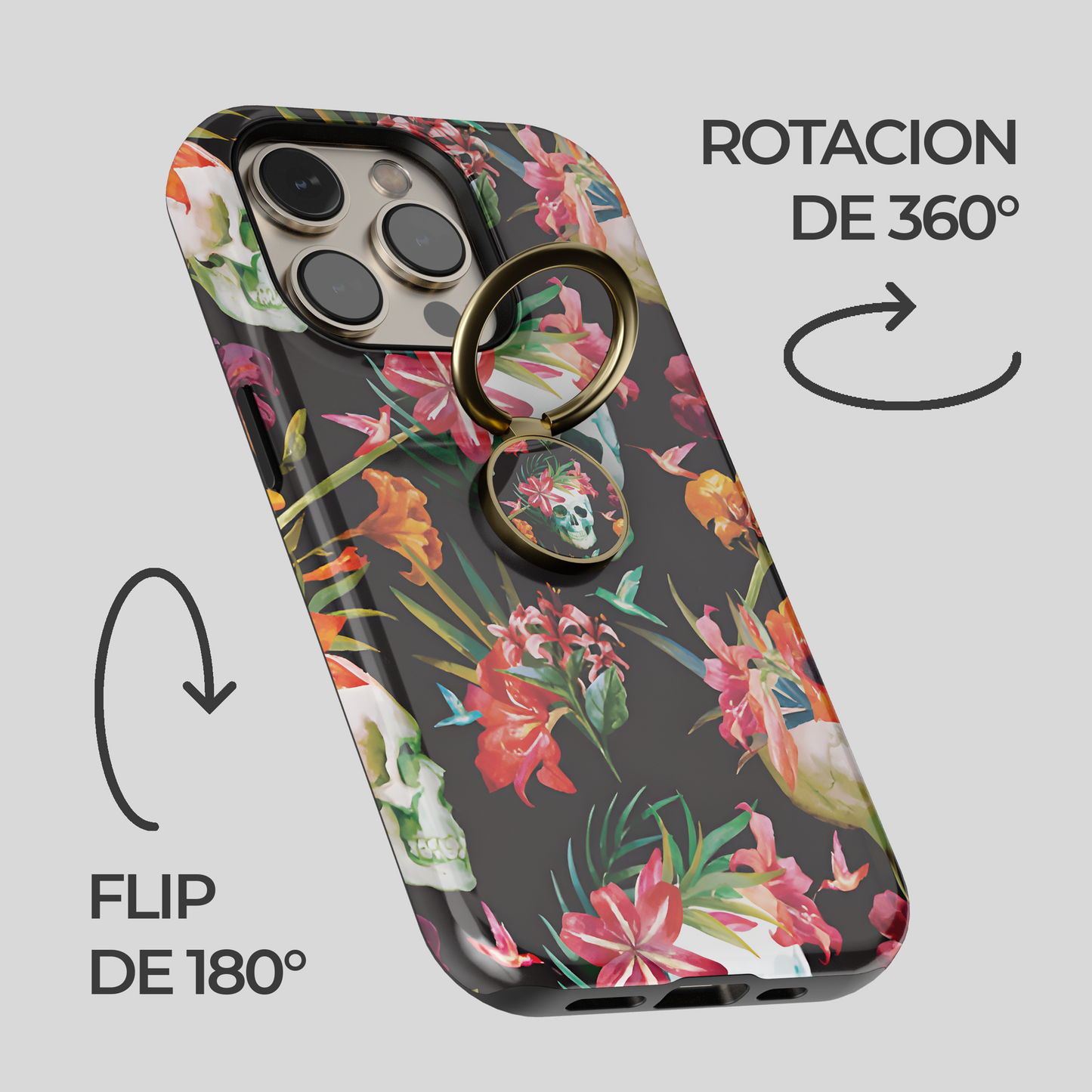 Soporte de anillo para celular Flores de la Oscuridad