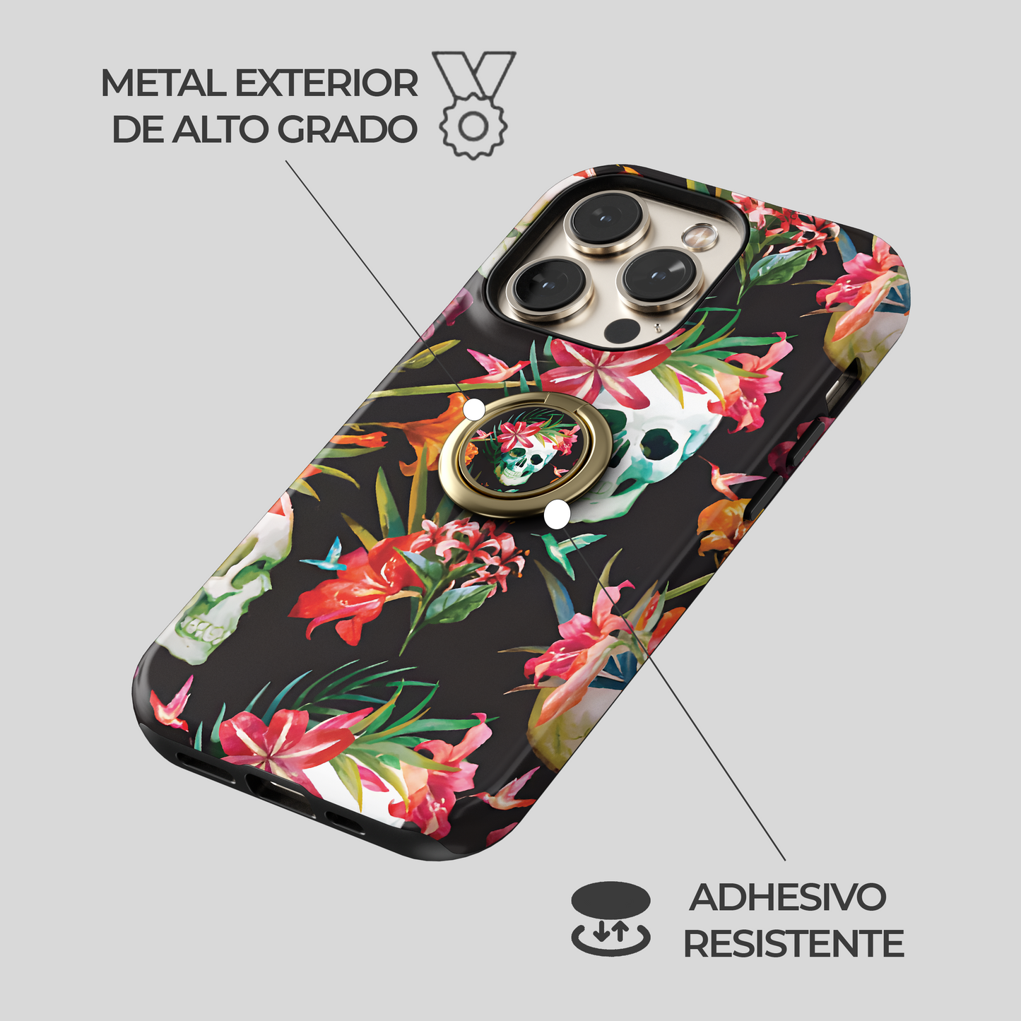 Soporte de anillo para celular Flores de la Oscuridad