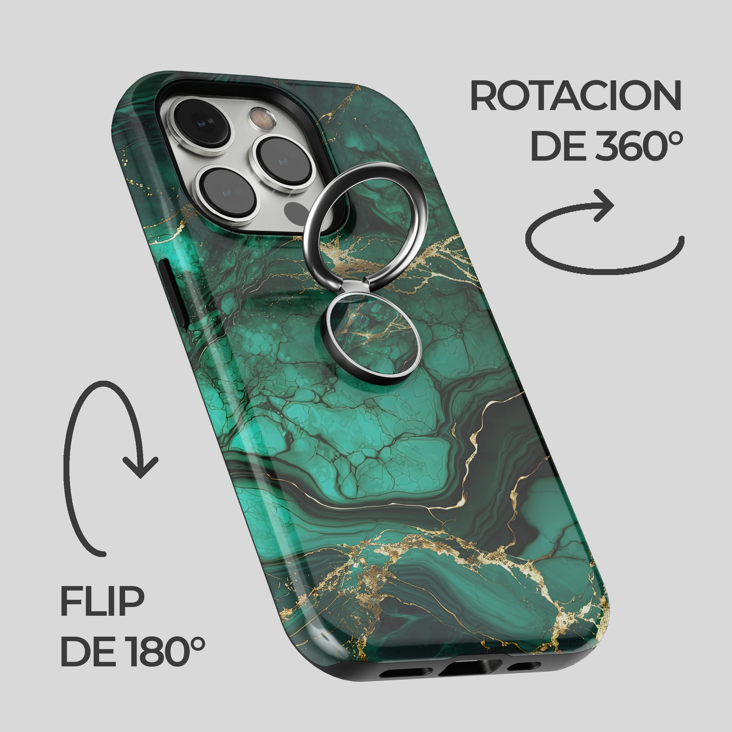 Soporte de anillo para celular Verde Marmol