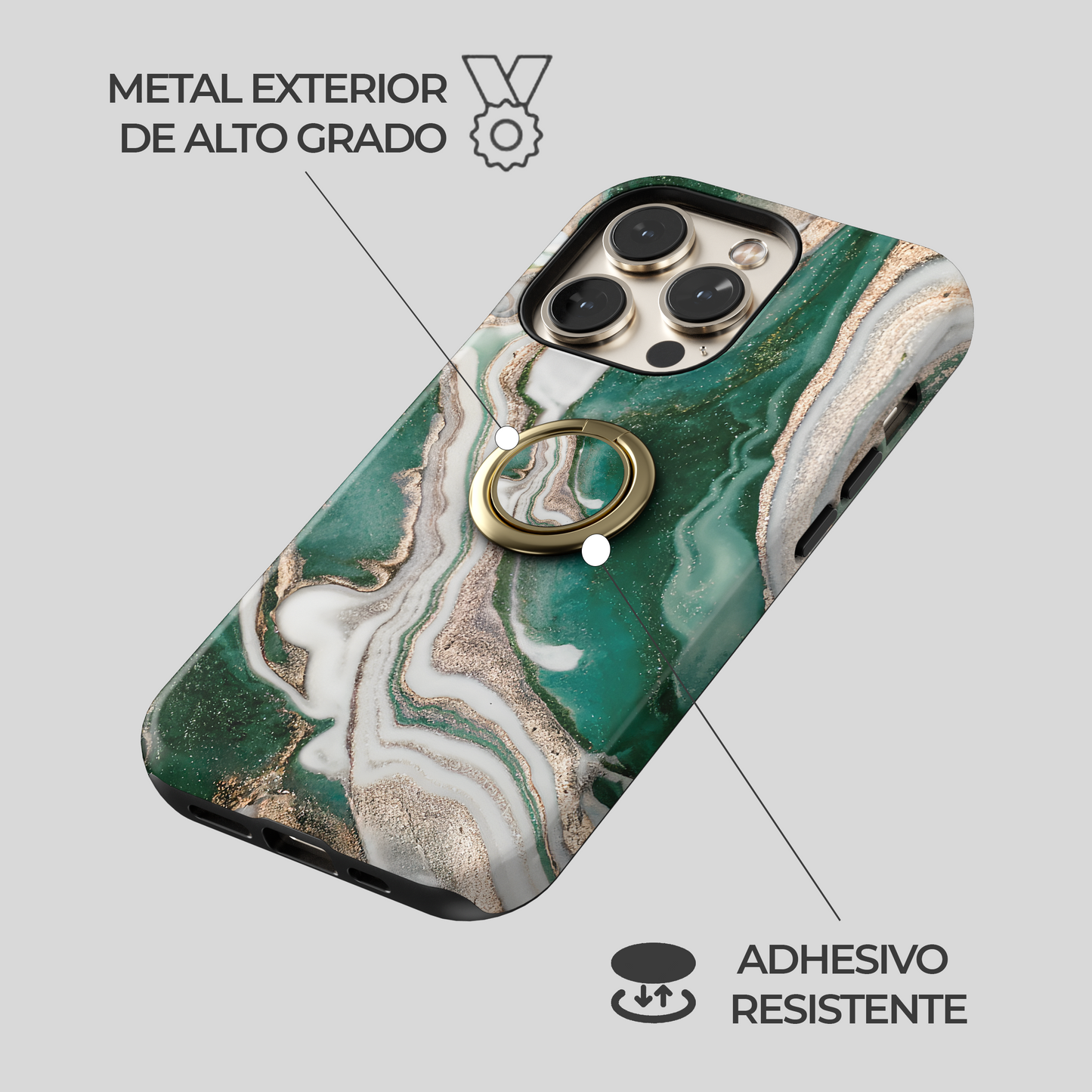 Soporte de anillo para celular Marble Elegance