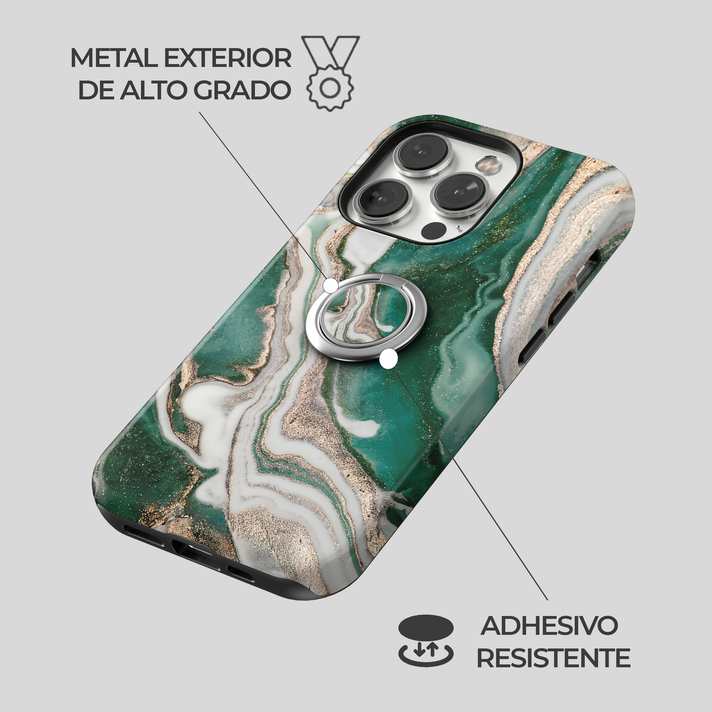 Soporte de anillo para celular Marble Elegance