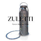 Termo Zuletti de acero inoxidable con brillos / cristales brillantes / diamantes. 900 ml. Color negro